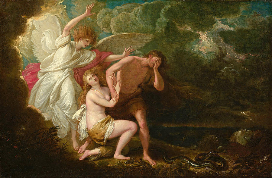 The Expulsion of Adam and Eve from Paradise #3 Painting by Benjamin West