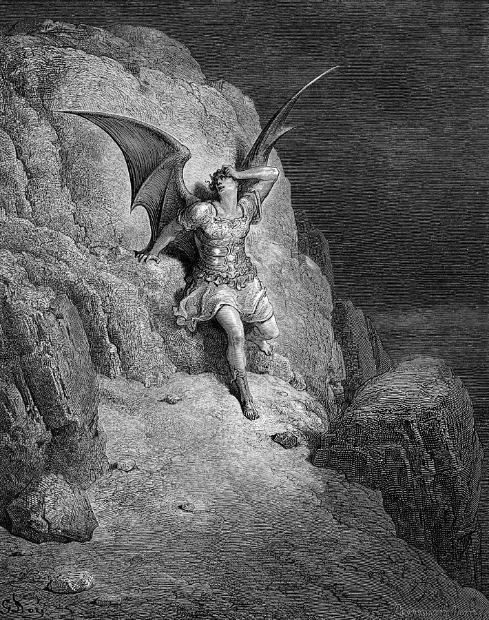 The Fall of Satan #1 Painting by Gustave Dore - Fine Art America