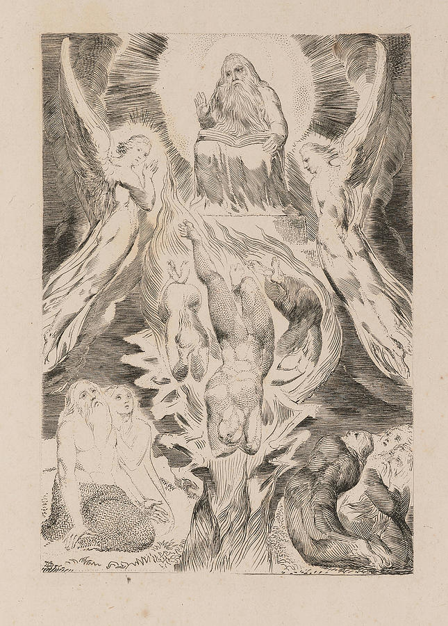 The Fall of Satan, 1825 Painting by William Blake
