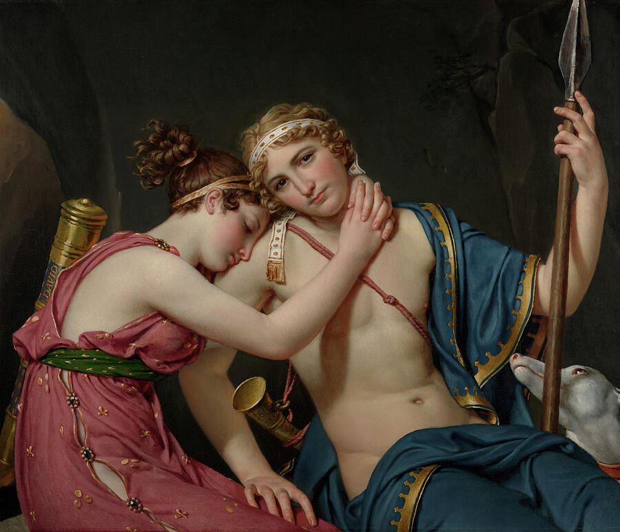 The Farewell of Telemachus and Eucharis, from 1818 Painting by Jacques-Louis David