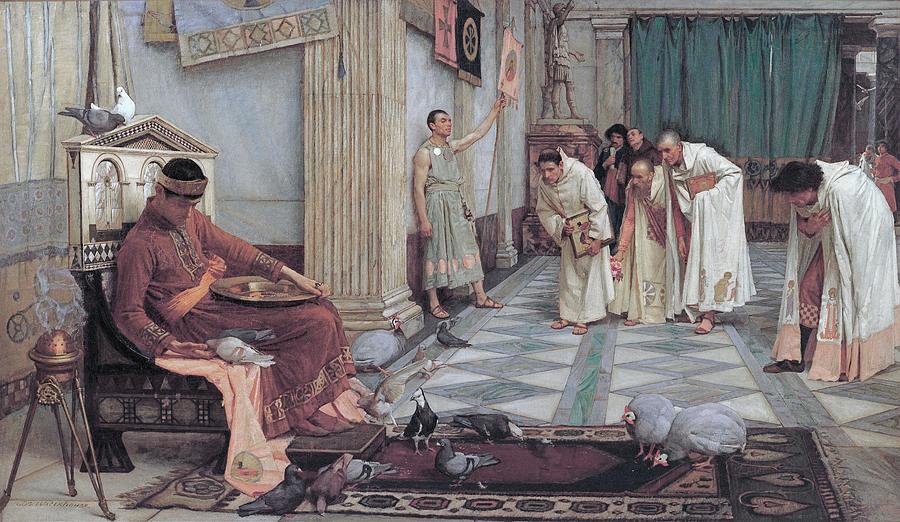 The favourites of the Emperor Honorius Painting by J W Waterhouse ...