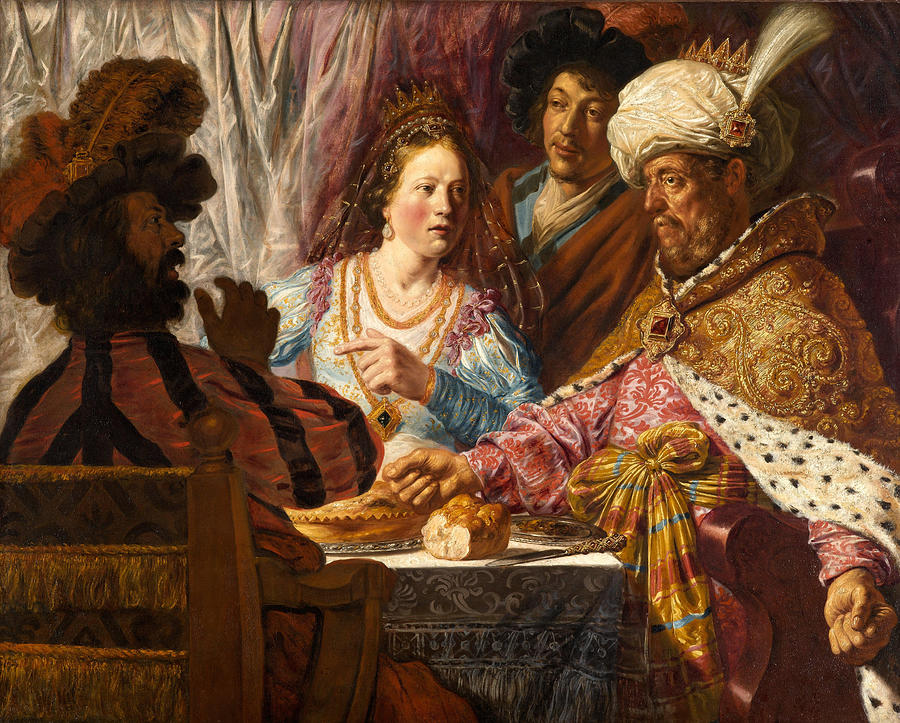 The Feast of Esther Painting by Jan Lievens - Pixels