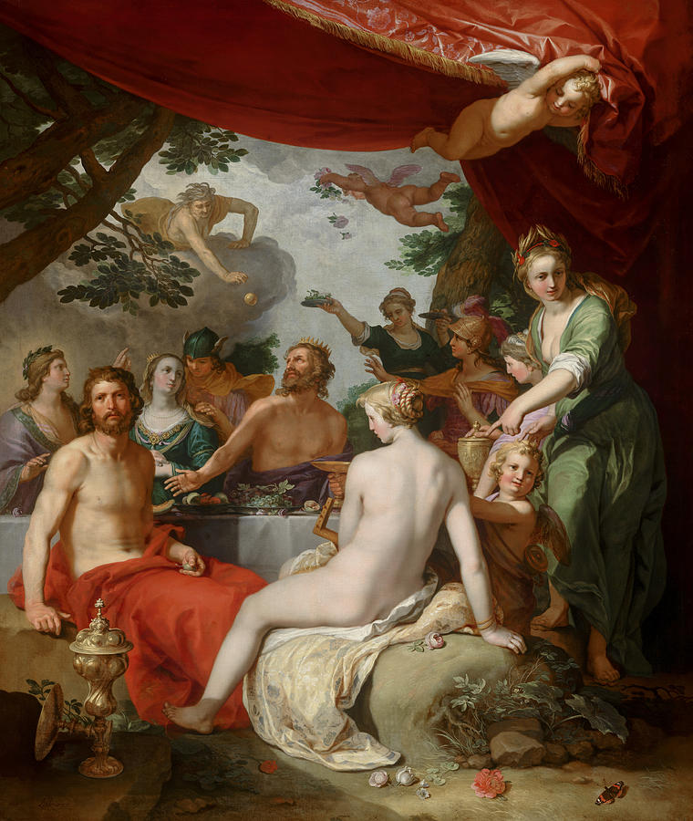 Abraham Bloemaert Painting - The Feast of the Gods at the Wedding of Peleus and Thetis #3 by Abraham Bloemaert