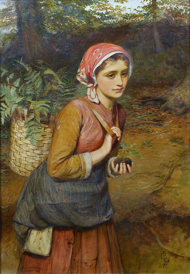 The fern gatherer #2 Painting by Charles Sillem Lidderdale