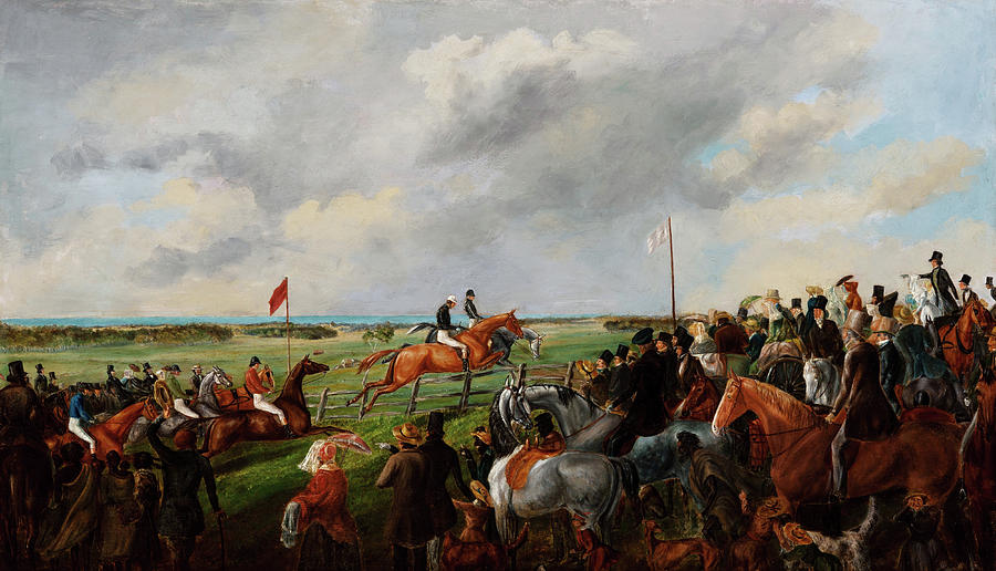 The first steeplechase in South Australia Painting by George Hamilton ...