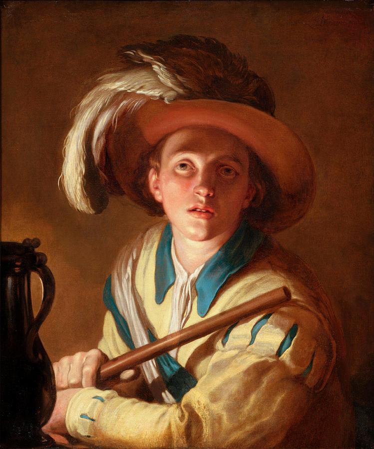 Abraham Bloemaert Painting - The flute player #1 by Abraham Bloemaert