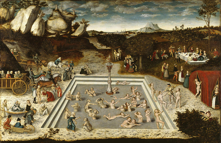 The Fountain of Youth #2 Painting by Lucas Cranach the Elder