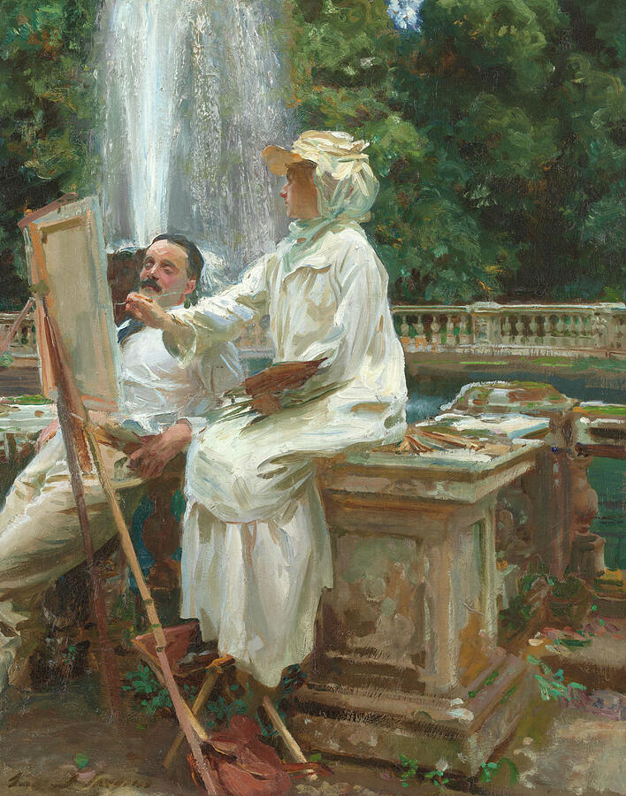 The Fountain Villa Torlonia Frascati Italy, 1907 Painting by John Singer Sargent