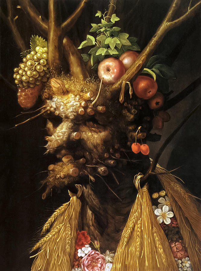 Giuseppe Arcimboldo Painting - The Four Seasons in one Head by Giuseppe Arcimboldo by Mango Art