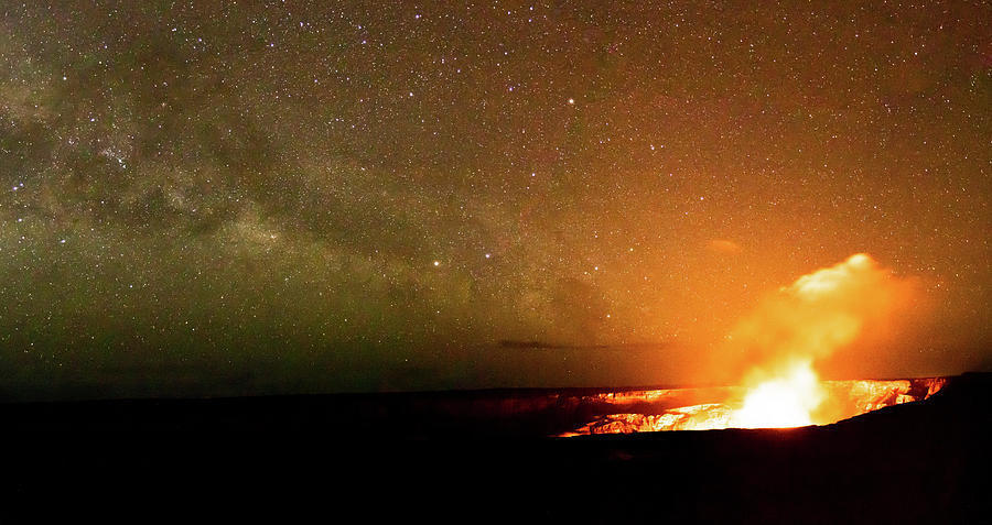 Big Island Photograph - The Galaxy and the Volcano #1 by Rich Isaacman