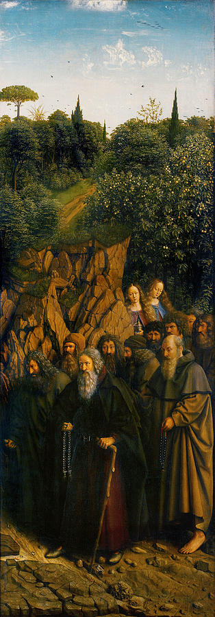 The Ghent Altarpiece The Hermits Painting by Jan van Eyck - Pixels