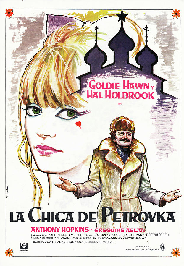 Goldie Hawn Mixed Media - The Girl From Petrovka, 1974, art by Macario Quibus #1 by Movie World Posters
