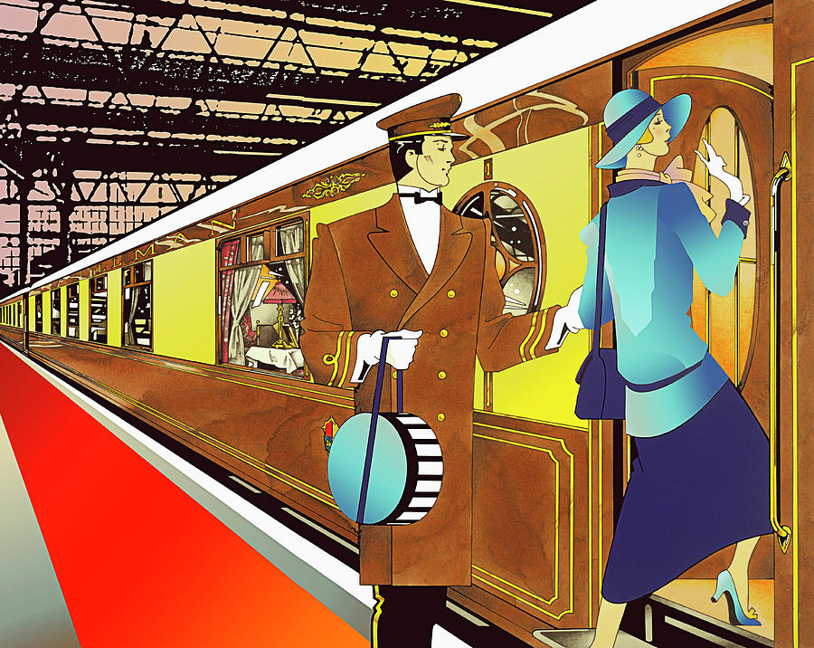 The golden age of train travel Digital Art by David Chestnutt - Fine ...