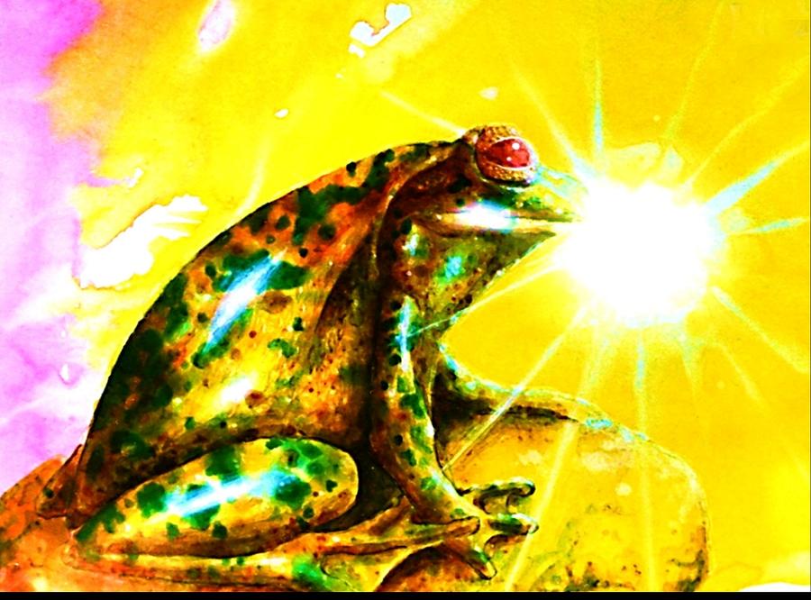 The  Golden Frog #2 Painting by Hartmut Jager
