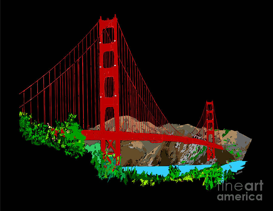 The Golden Gate Bridge Digital Art by Hosilab Digital - Fine Art America