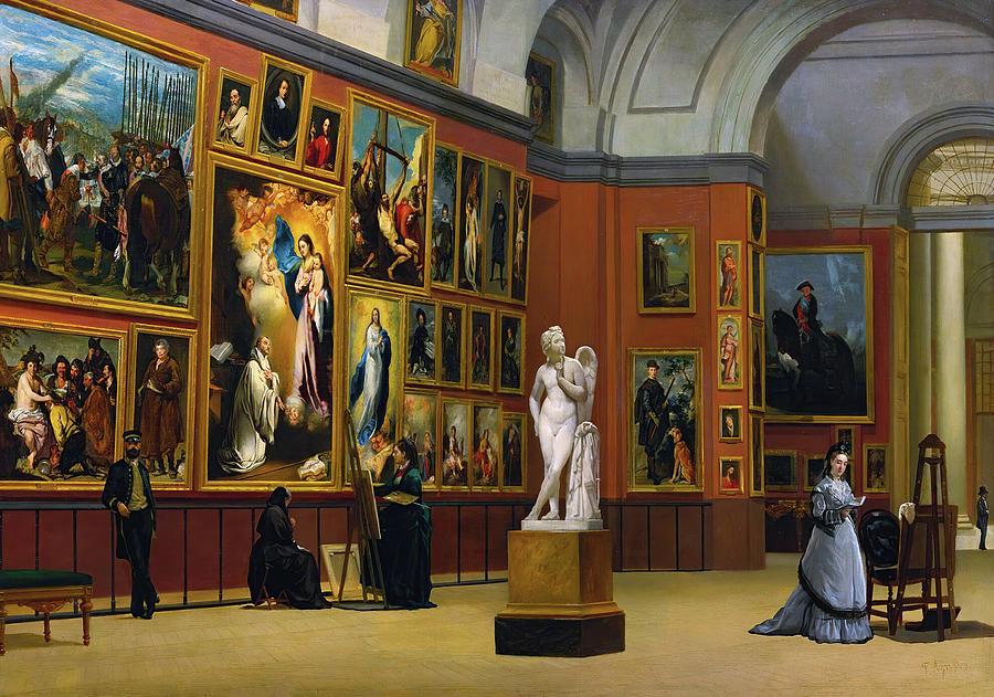 The Grand Salon, The Prado Painting by Francisco Aznar y Garcia - Fine ...
