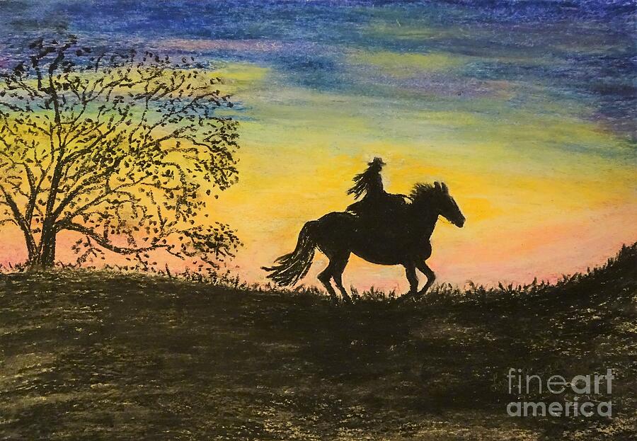 Granddaughter on a Mule Painting by Lisa Rose Musselwhite