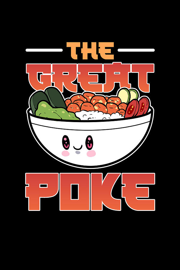 The Great Poke Bowl Hawaiian Sushi Anime Seafood Painting by Amango ...