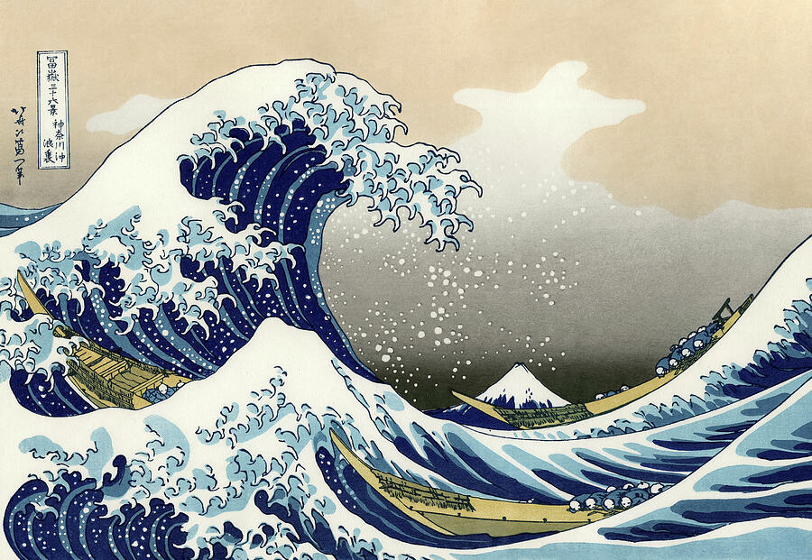 Katsushika Hokusai Painting - The Great Wave by Katsushika Hokusai by Mango Art