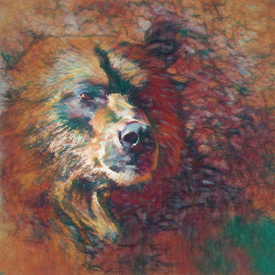 Animal Digital Art - The Grizzly digital art #1 by Ernest Echols