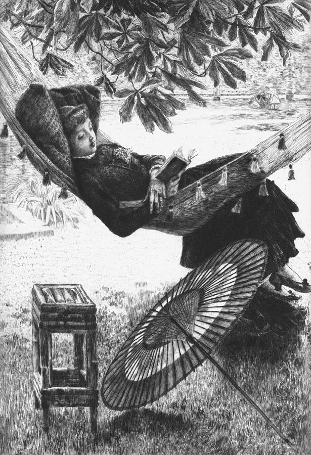 The Hammock 1 Drawing by James Jacques Joseph Tissot Fine Art