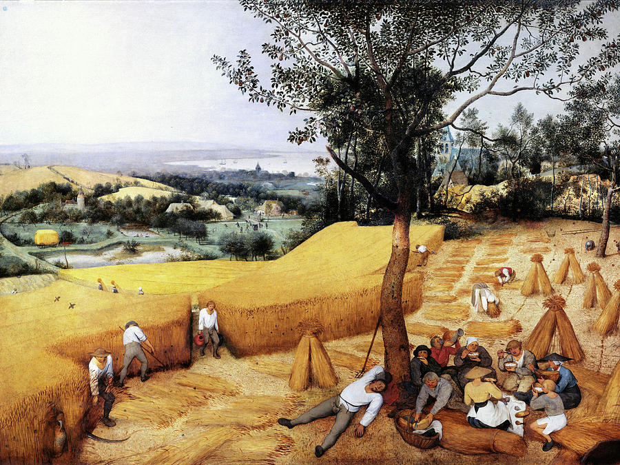 Landscape Painting - The Harvesters #1 by Pieter Bruegel the Elder