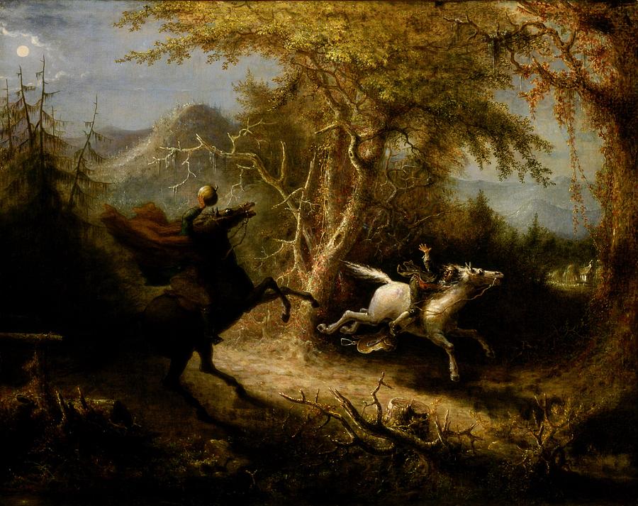 Portrait Painting - The Headless Horseman Pursuing Ichabod Crane #2 by John Quidor