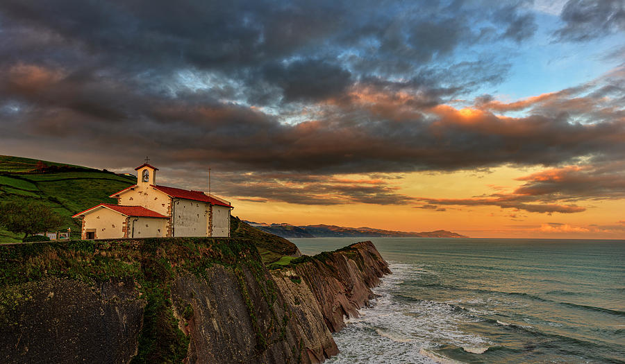 The hermitage of San Telmo at sunset in Zumaia by Vicen Photography The hermitage of San Telmo at sunset in Zumaia by Vicen Photography