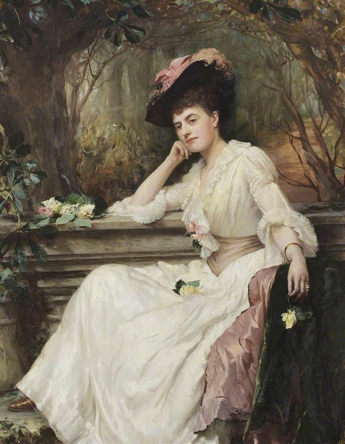 The Hon Elizabeth Evelyn Harbord Lady Hastings 1860 - 1956 Painting by ...