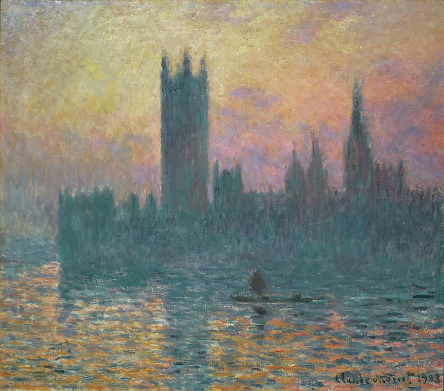 The Houses Of Parliament Sunset 1903 Painting By Claude Monet Pixels