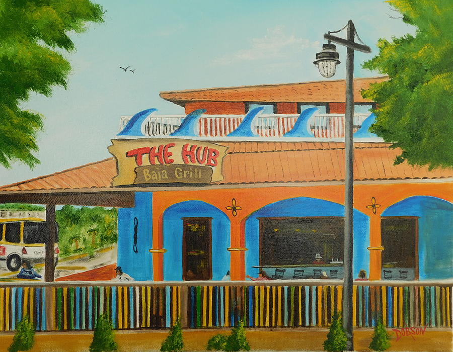 The Hub Baja Grill On Siesta Key #2 Painting by Lloyd Dobson