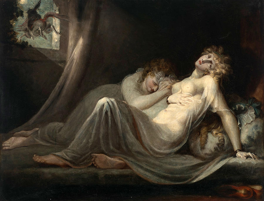The incubus leaving two young women  #2 Painting by Henry Fuseli
