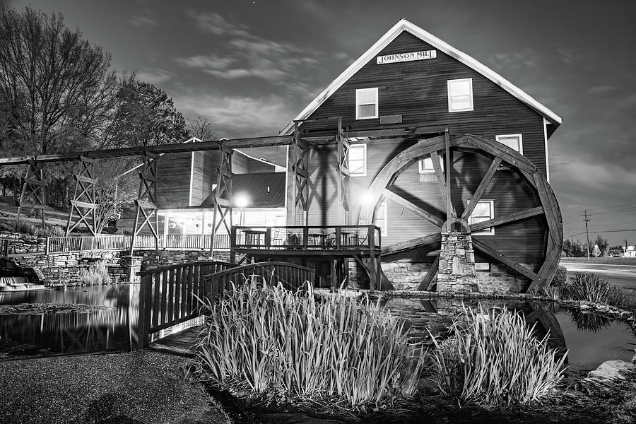 The Johnson Mill At Dusk - Black and White #1 Photograph by Gregory Ballos