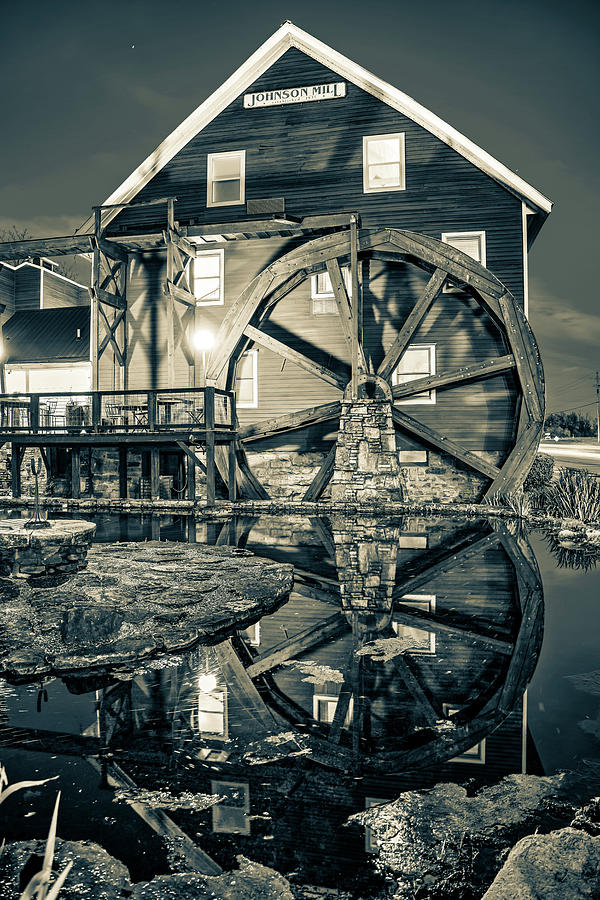 The Johnson Mill At Dusk - Sepia Edition #1 Photograph by Gregory Ballos