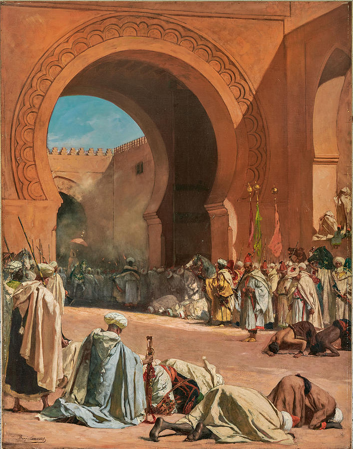The King of Morocco Leaving to Receive a European Ambassador  #2 Painting by Jean-Joseph Benjamin-Constant
