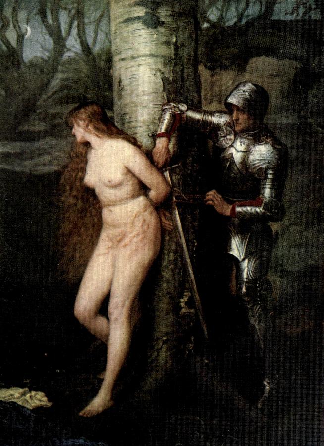 Nude Painting - The Knight Errant #1 by John Everett Millais