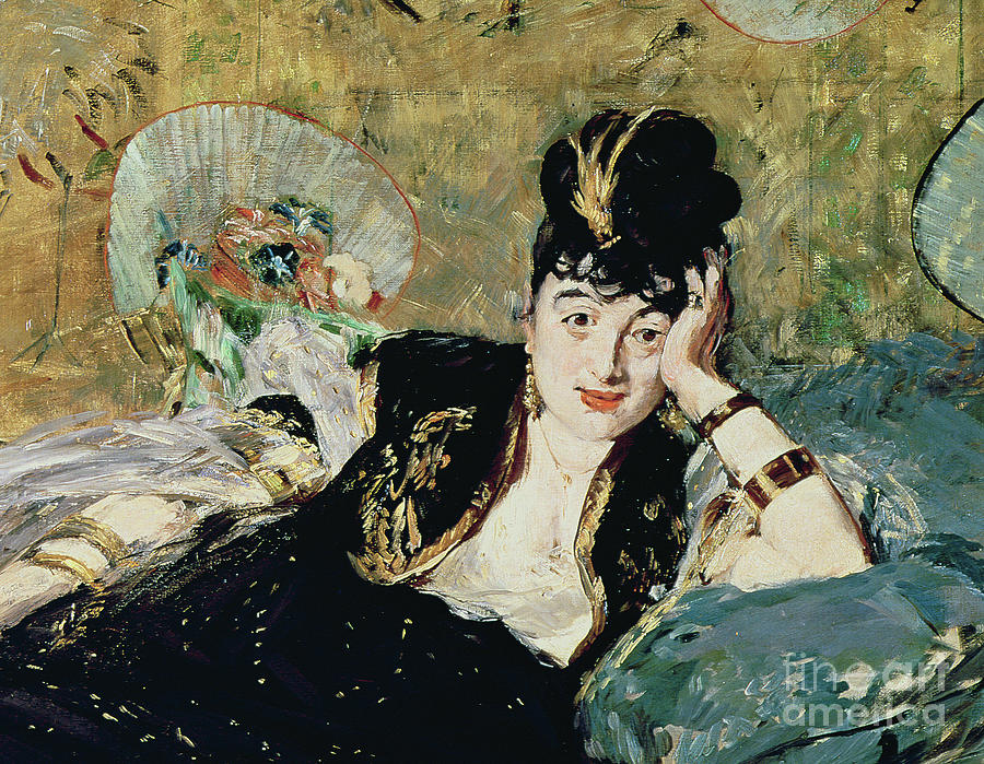 The Lady with Fans, Portrait of Nina de Callias Painting by Edouard Manet