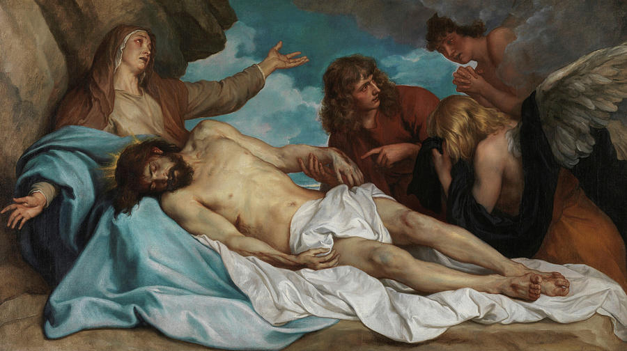 The Lamentation over the Dead Christ #1 Painting by Anthony van Dyck