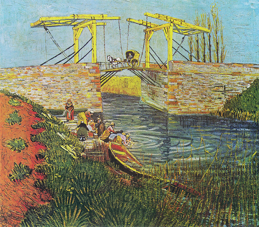 The Langlois Bridge At Arles With Women Washing Painting By Vincent Van