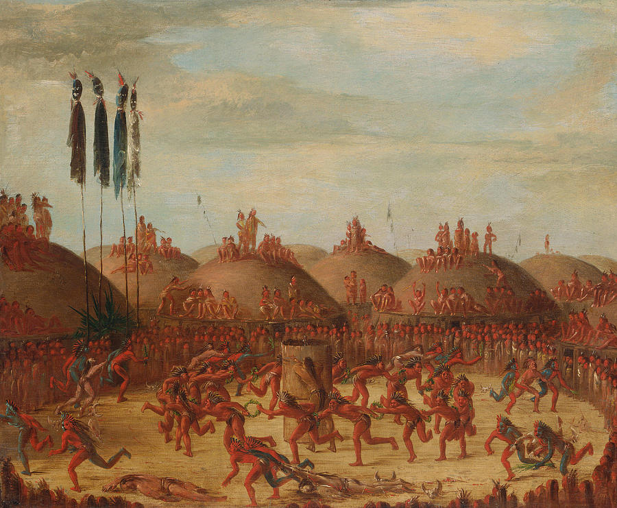 George Catlin Painting - The Last Race  Mandan O kee pa Ceremony  #1 by George Catlin