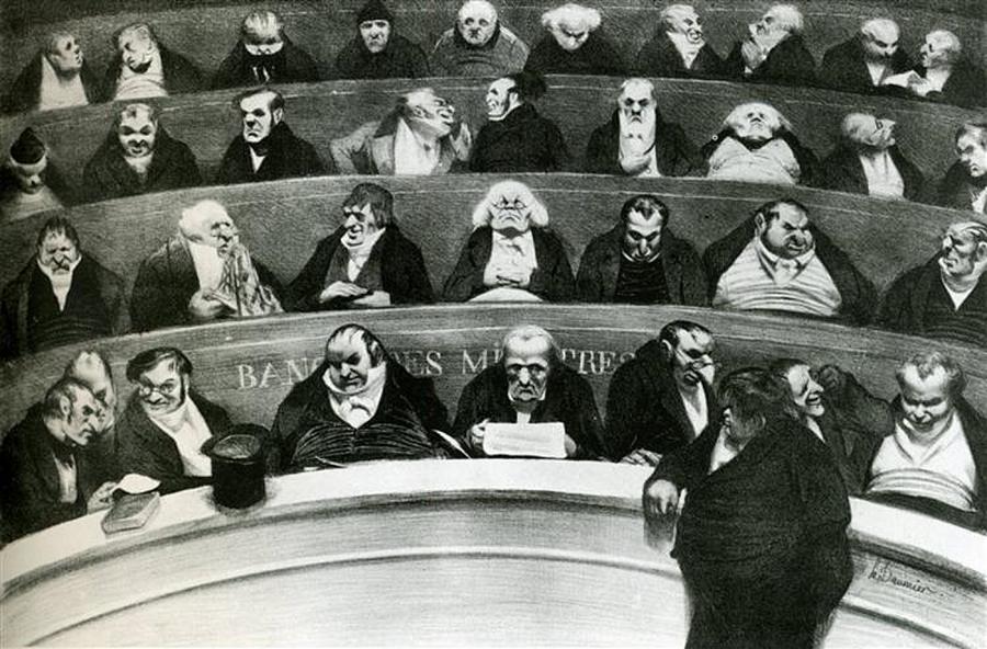 The Legislative Belly #2 Drawing by Honore Daumier