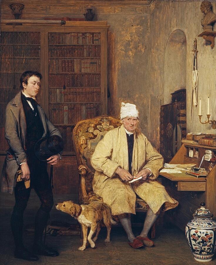 Dog Painting - The Letter of Introduction #1 by Sir David Wilkie English