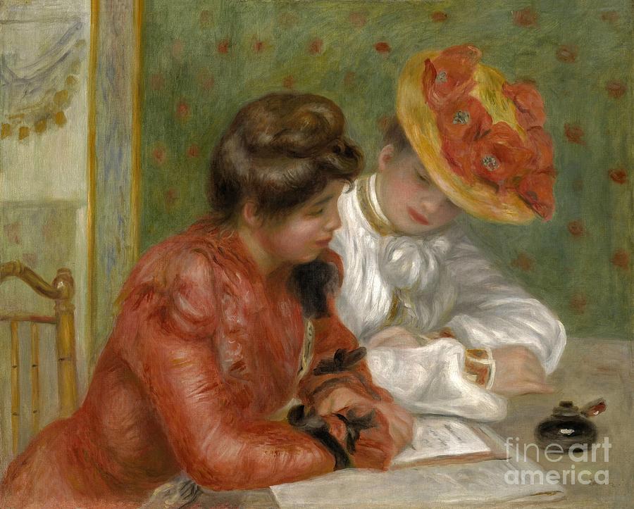 The letter #1 Painting by Pierre-Auguste Renoir
