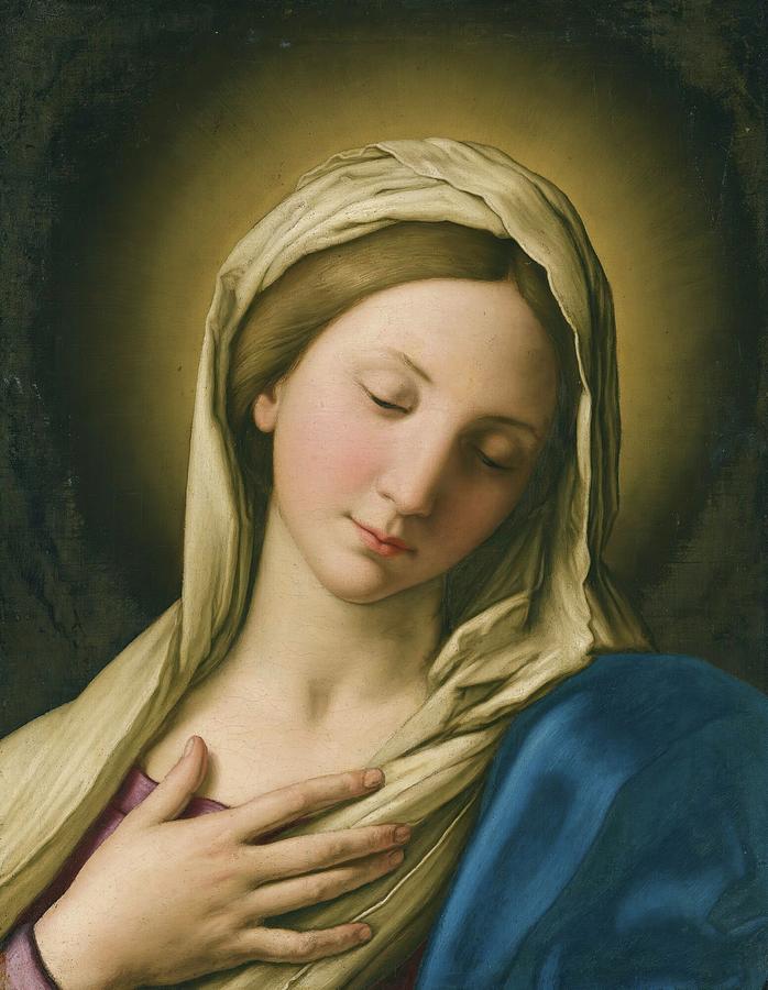 The Madonna At Prayer Painting by Giovanni Battista Salvi da ...