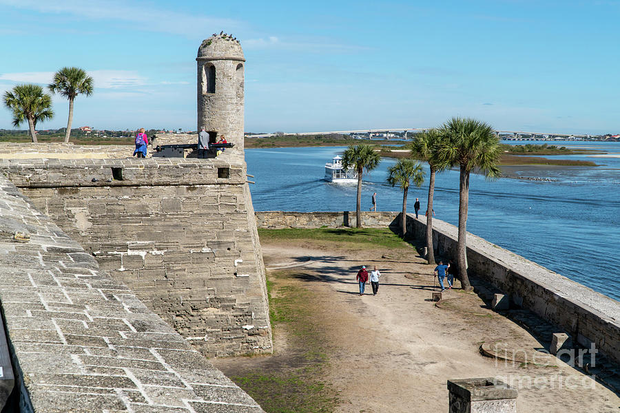The main watch tower and a cannon at the Castillo de San Marcos, #1 Photograph by William Kuta
