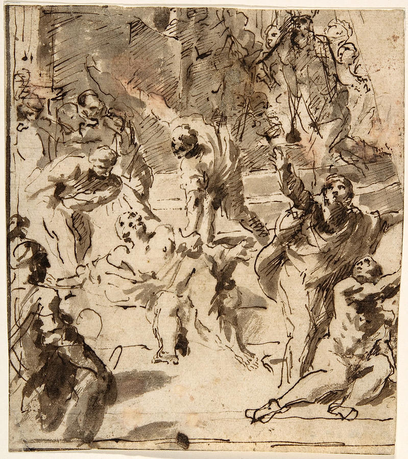 The Martyrdom of the Apostle Thomas #2 Drawing by Giovanni Lanfranco The Martyrdom of the Apostle Thomas #2 Drawing by Giovanni Lanfranco
