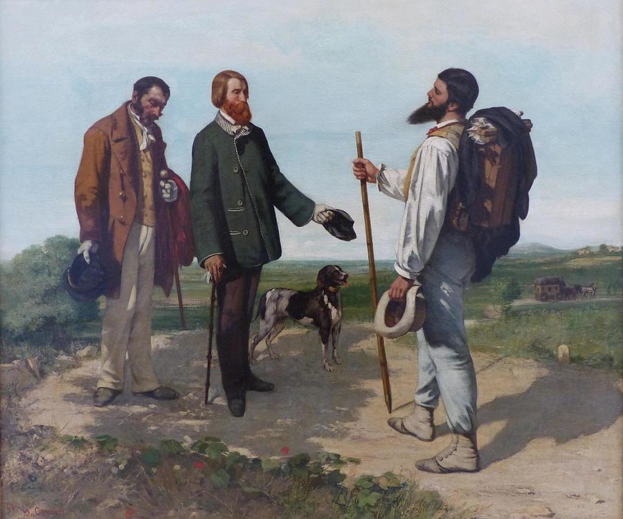 The Meeting  or Bonjour  Monsieur Courbet   Painting by Gustave Courbet