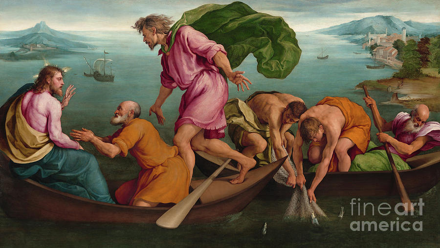 The Miraculous Draught of Fishes, 1545 Painting by Jacopo Bassano