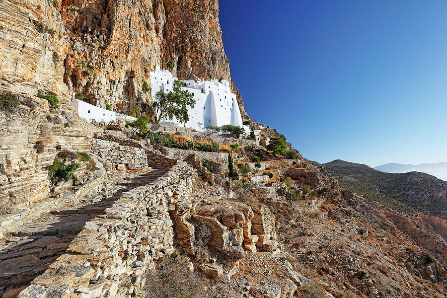 The monastery of Hozoviotissa in Amorgos, Greece #1 Photograph by Constantinos Iliopoulos
