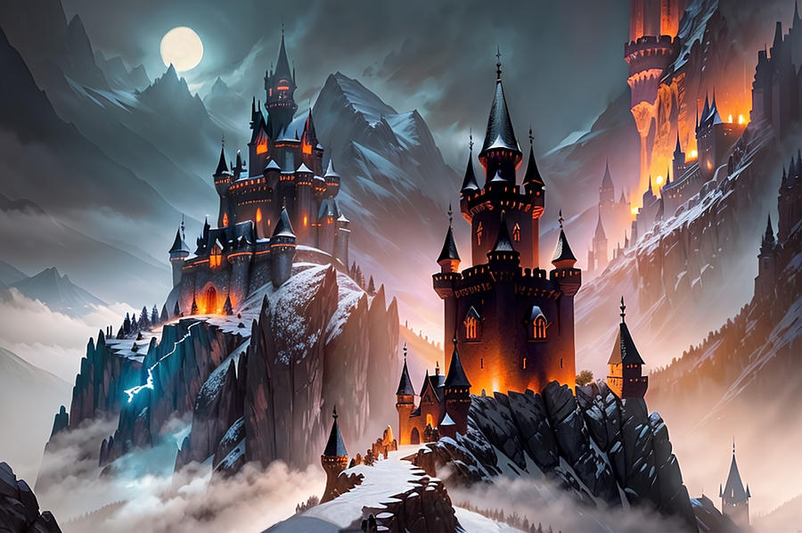 Castle Digital Art - The Mordor #2 by Manjik Pictures